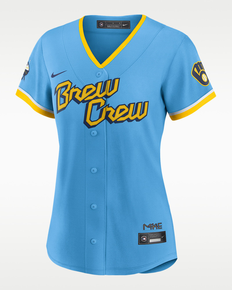MLB Milwaukee Brewers City Connect (Christian Yelich) Women's Replica Baseball Jersey 1