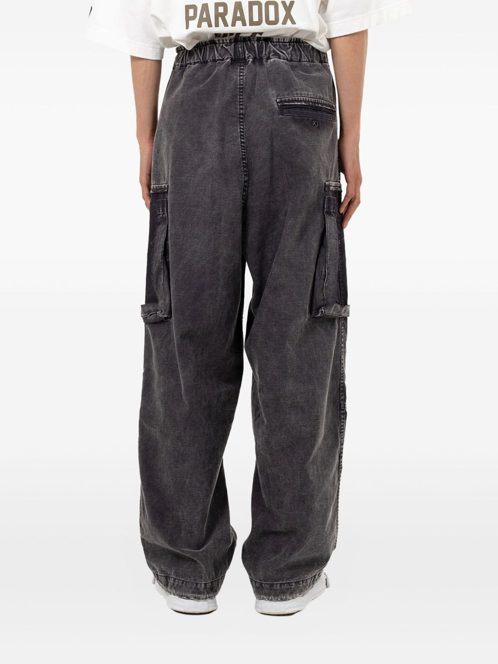 panelled drawstring jeans - 4