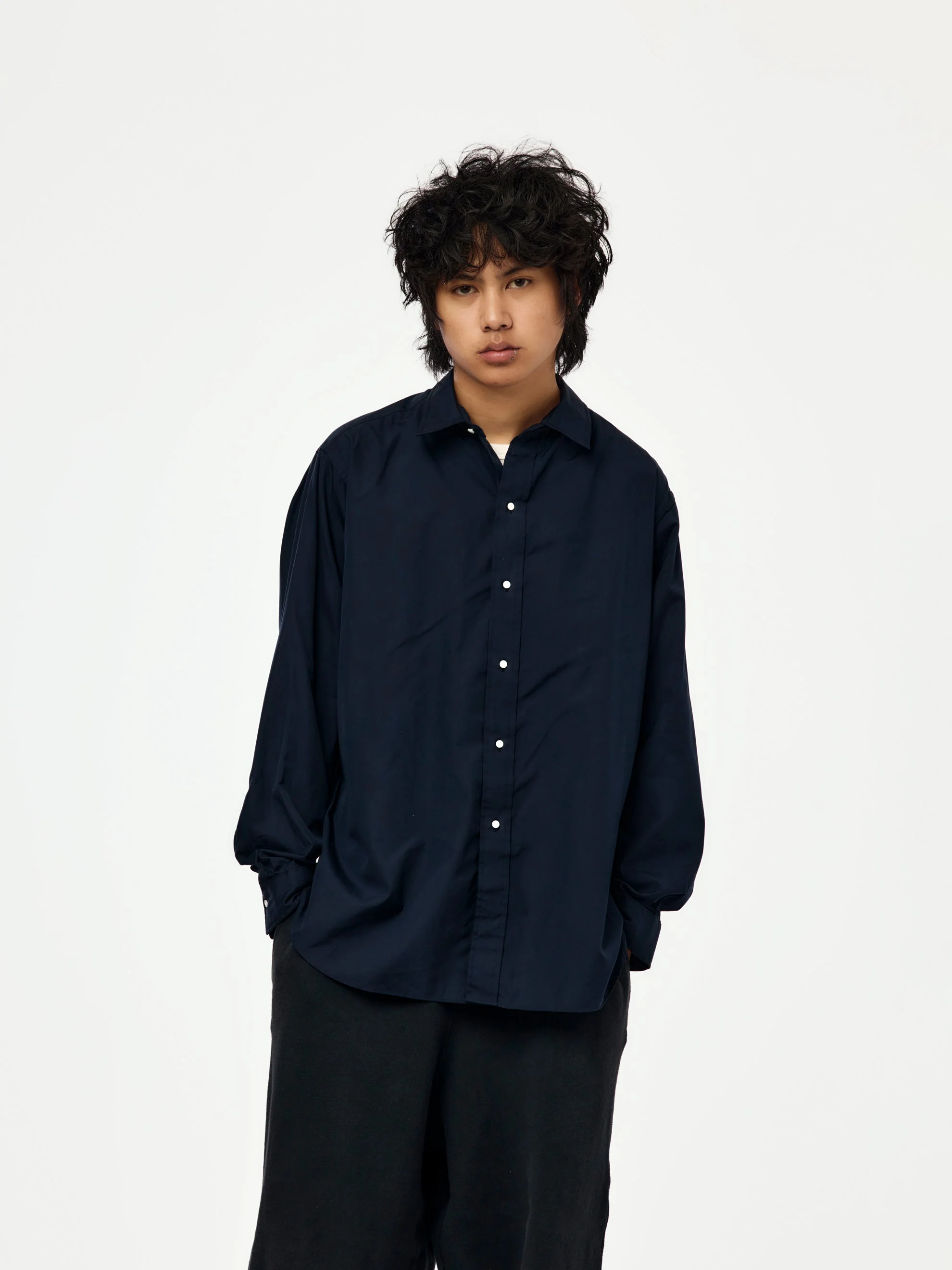 REGULAR COLLAR SHIRT (NAVY) (SIS) - 1