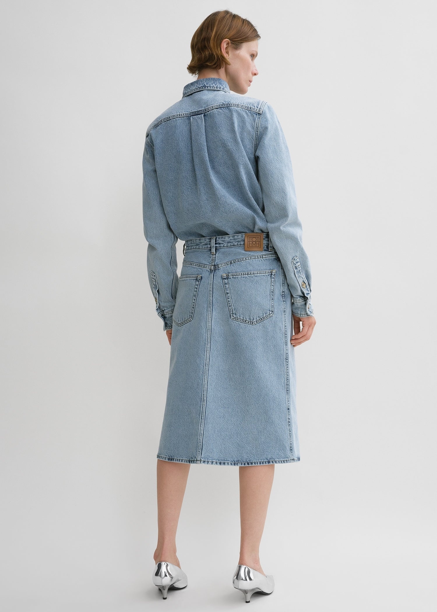 Denim midi skirt cool blue - 4