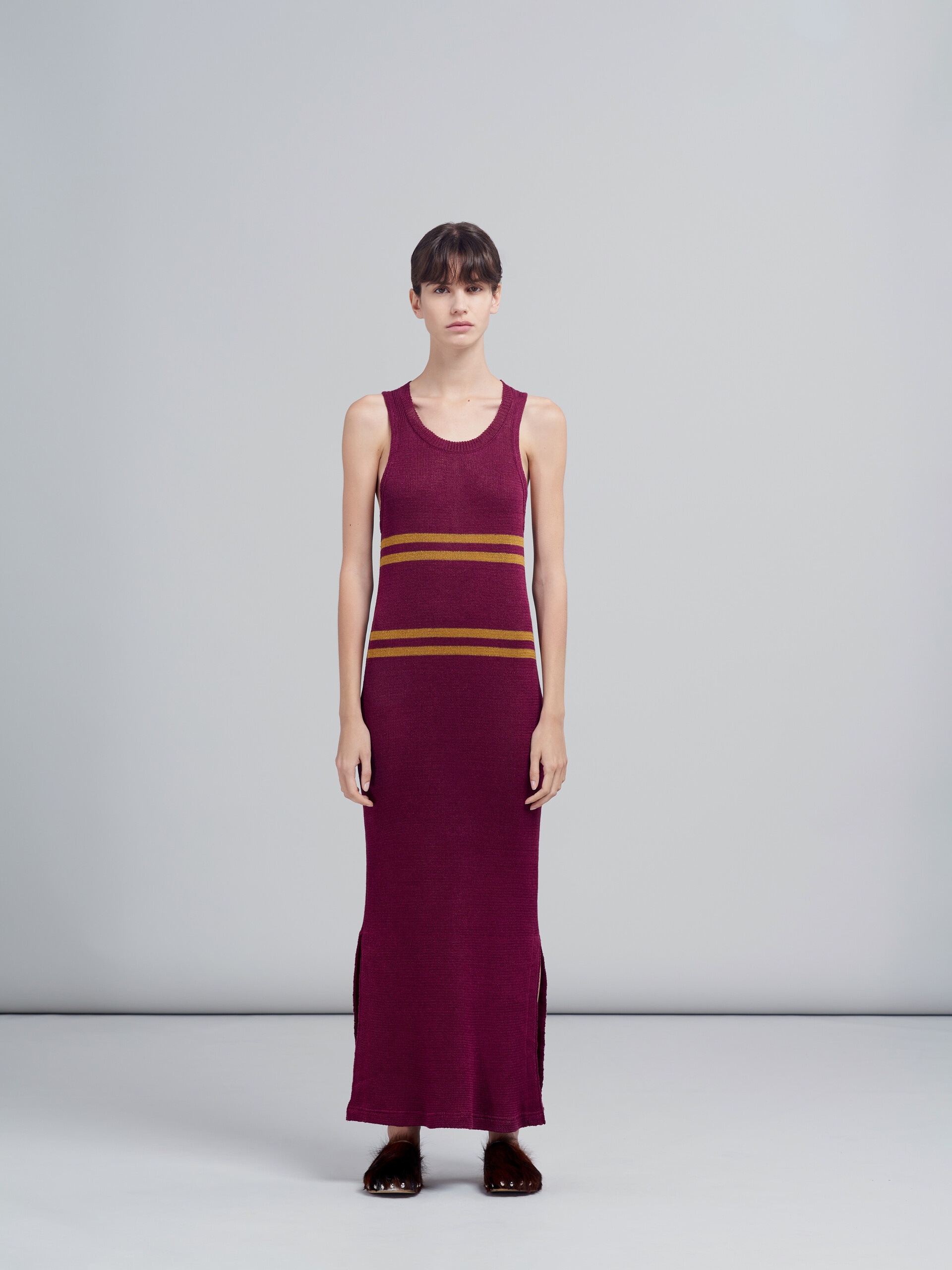 STRIPED LINEN KNIT DRESS - 2