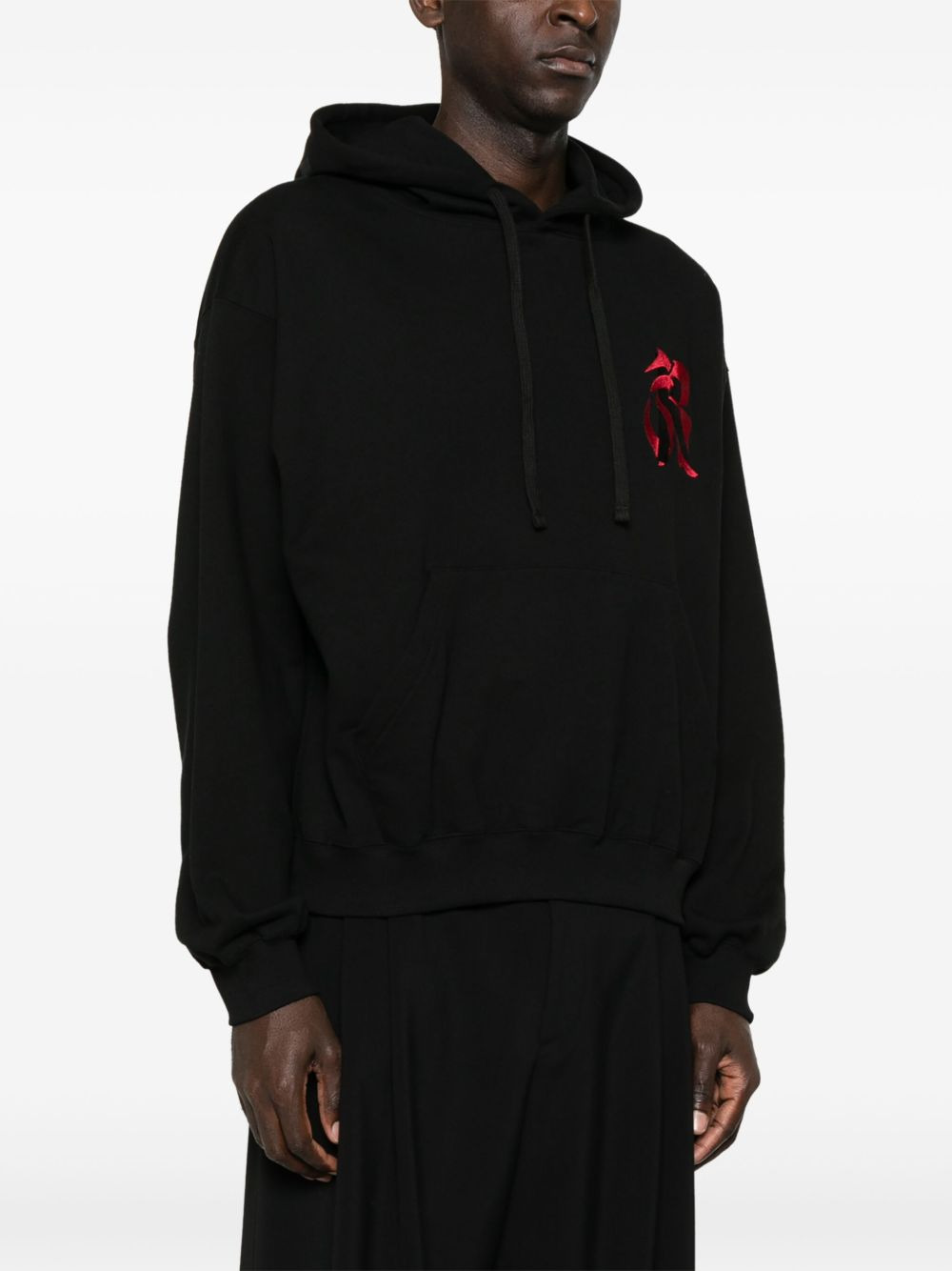 logo-embroidered hoodie - 3