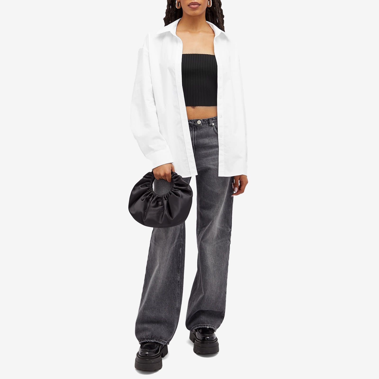 Alexander Wang Oversized Crop Top Shirt - 4