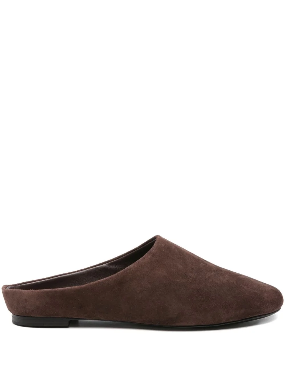 suede backless slippers - 1