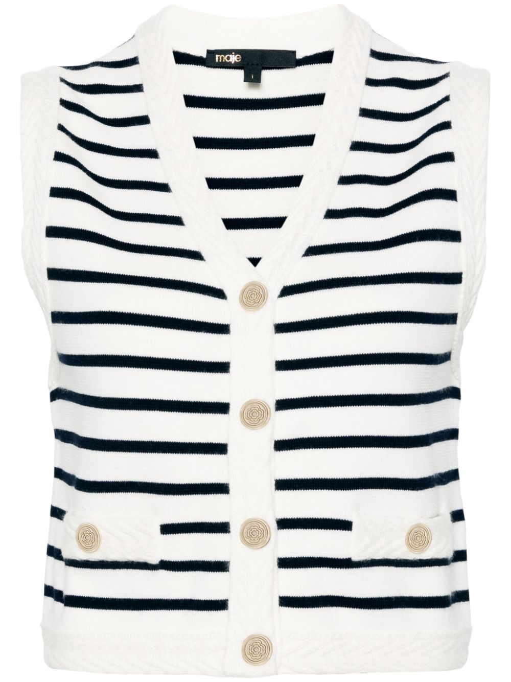 striped cropped vest - 1