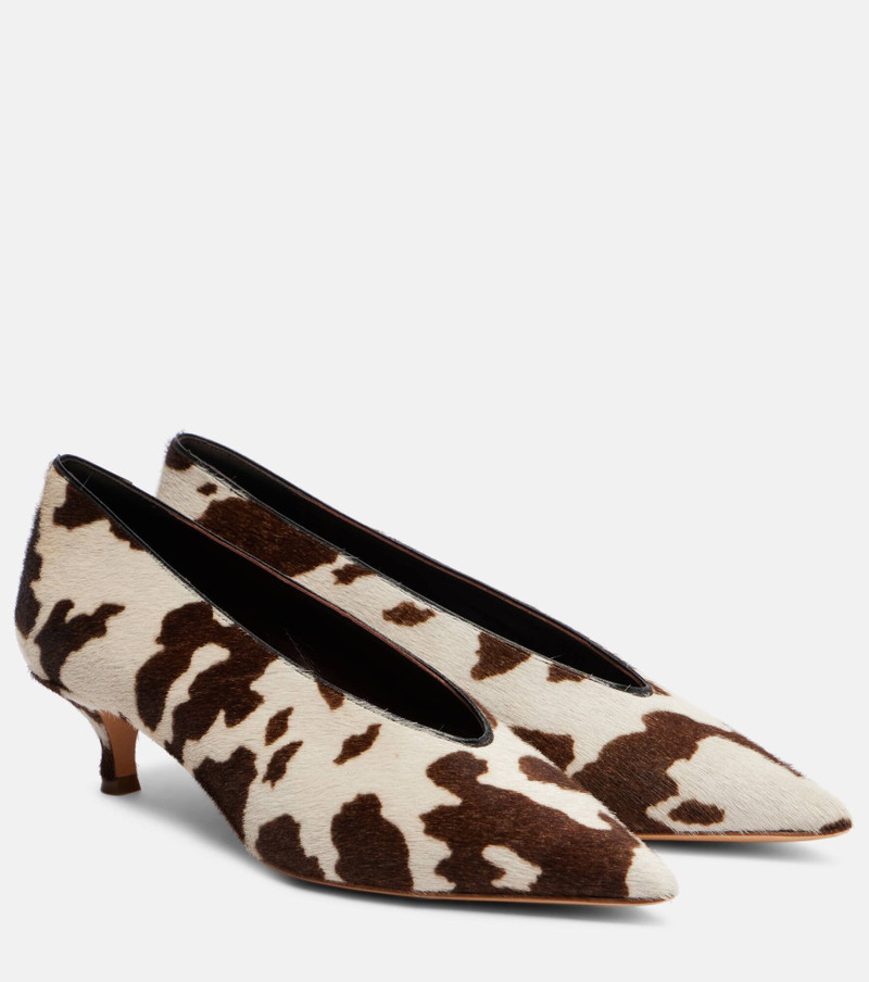 Babouche cow-print calf hair pumps 1