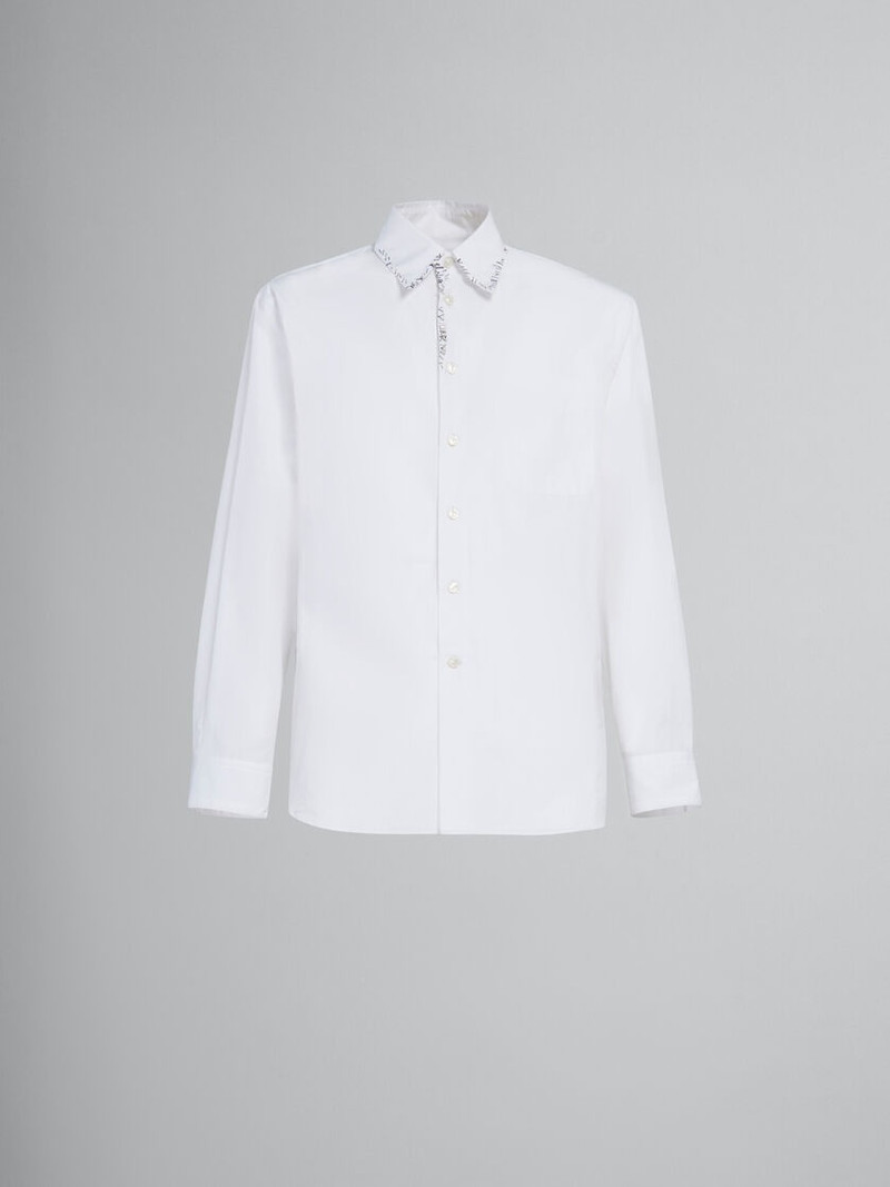 WHITE POPLIN SHIRT WITH BEAD MENDING 1