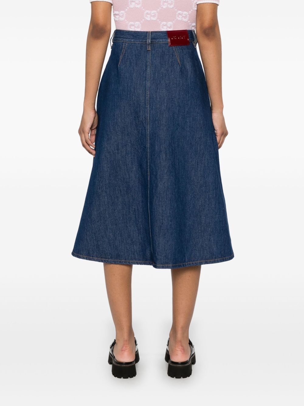 denim midi skirt - 4