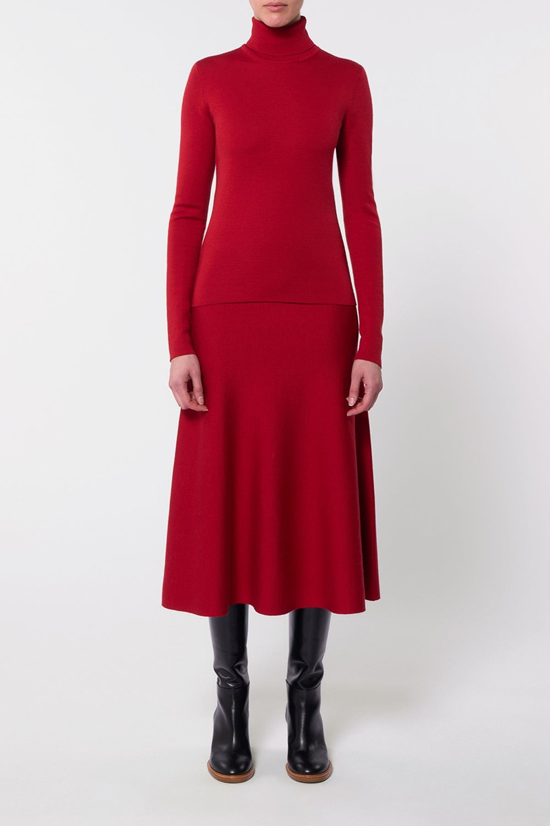 GABRIELA HEARST May Knit Turtleneck in Scarlet Red Merino Wool Cashmere outlook