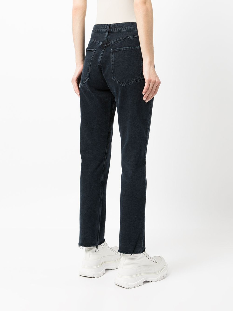 중층 tapered-leg 슬림 청바지 4