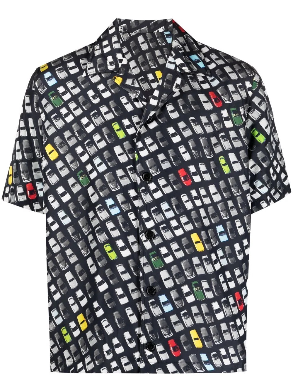 car-print short-sleeve shirt - 1