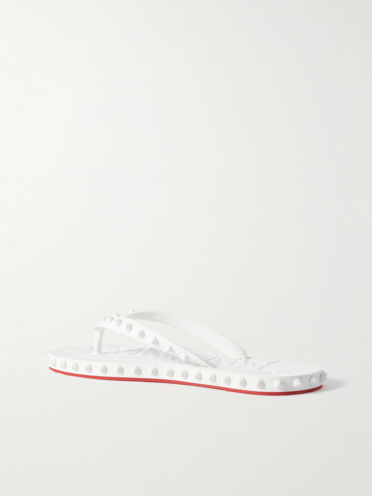 Super Loubi studded rubber flip flops White - 3