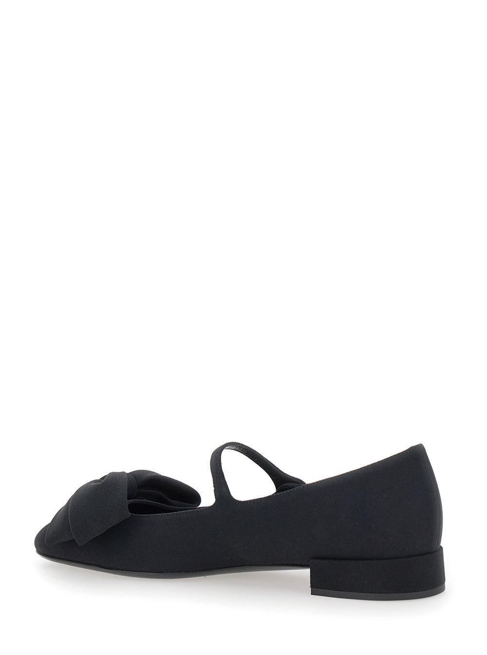 Valentino Garavani Women Black Mary Janes With Bow Detail In Crepe Fabric Woman - 3