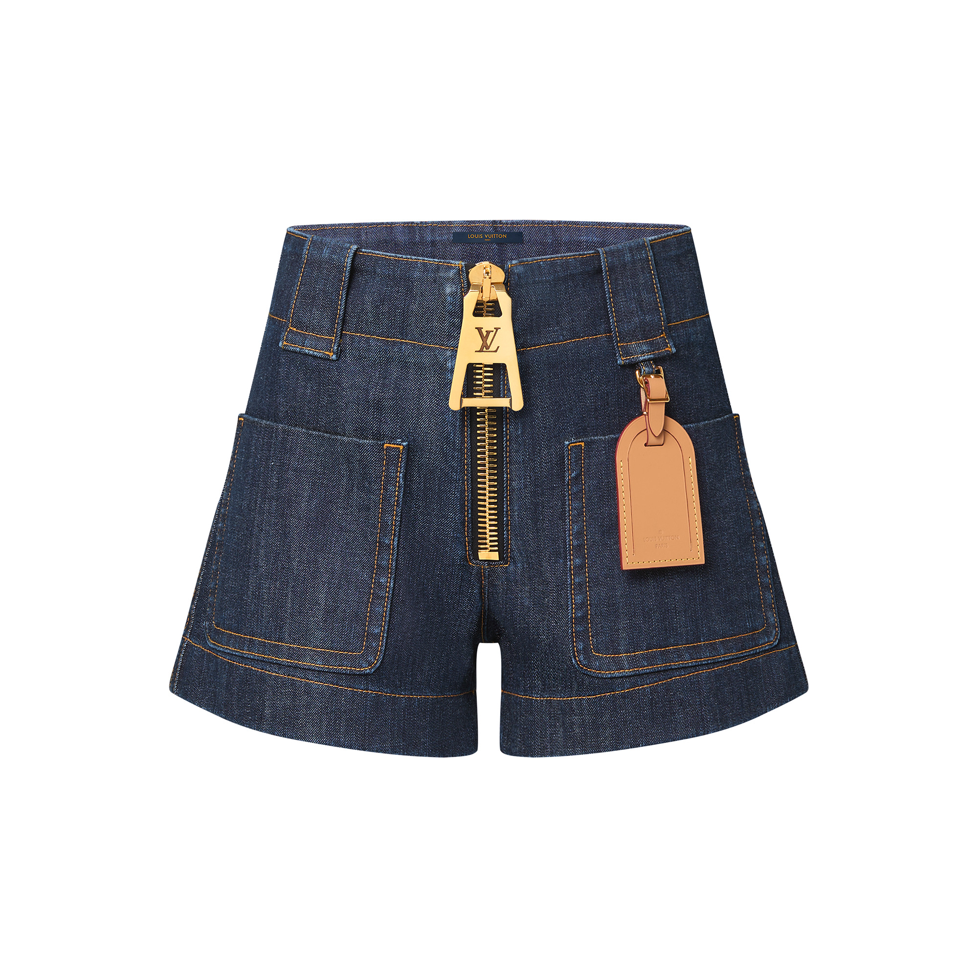 XXL Zipper Denim Mini Shorts - 1