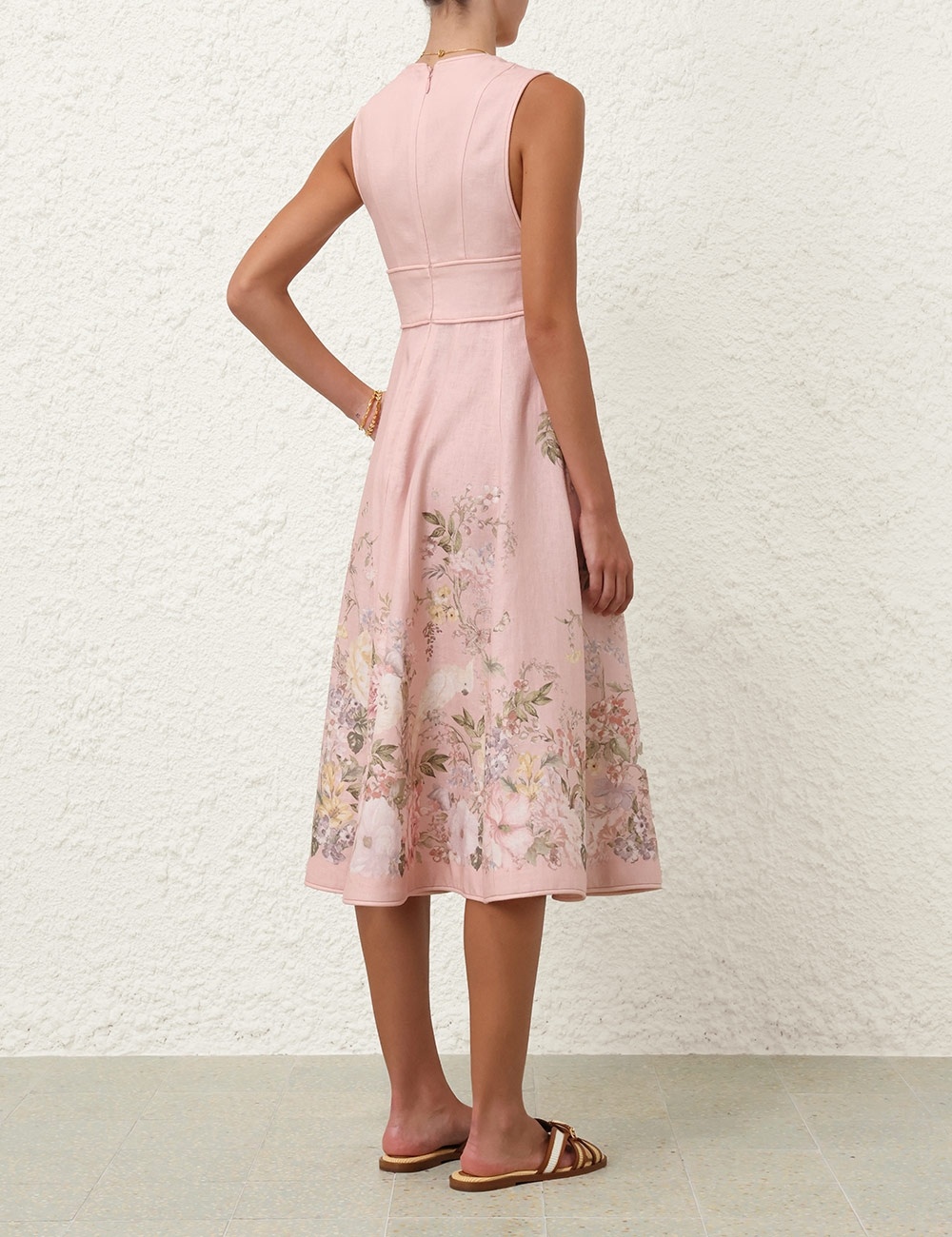voluminous sleeveless midi dress Isadora Wrap Style Midi Dress A-Line Sleeveless