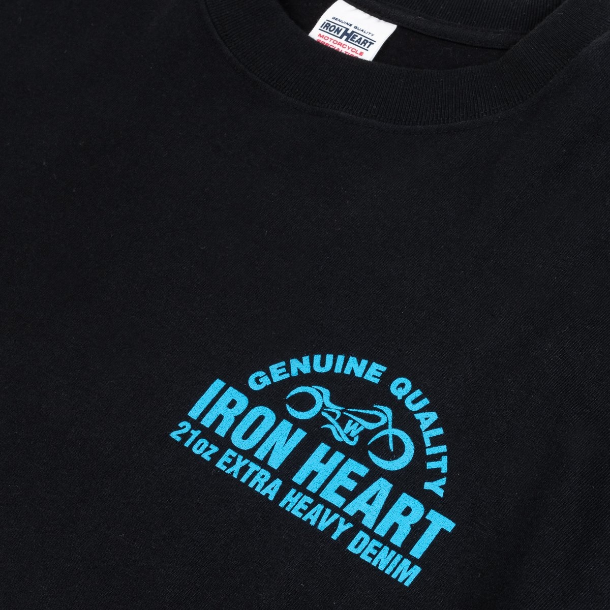 IHTL-2302-BLK 7.5oz Printed Loopwheel Crew Neck Long Sleeved T-Shirt - Black - 9