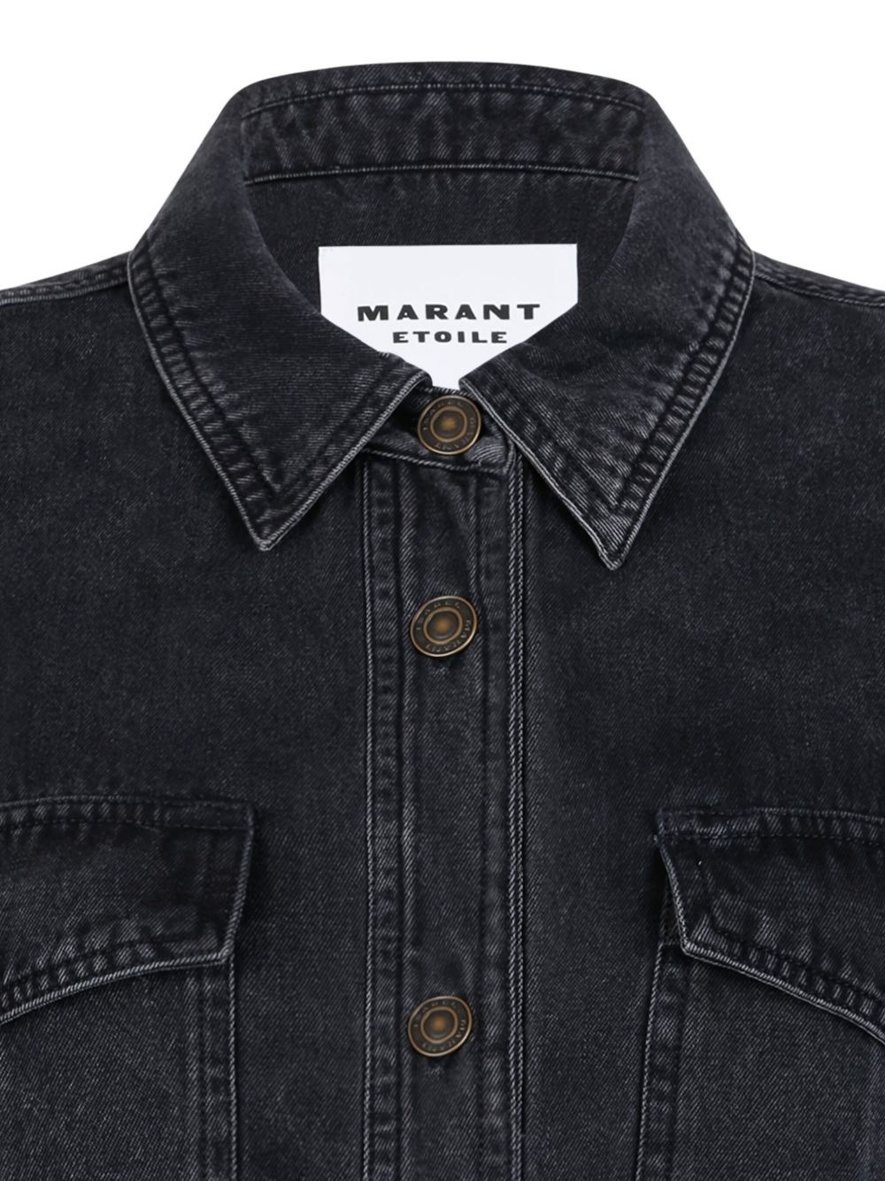 button-fastening cotton denim jacket - 3