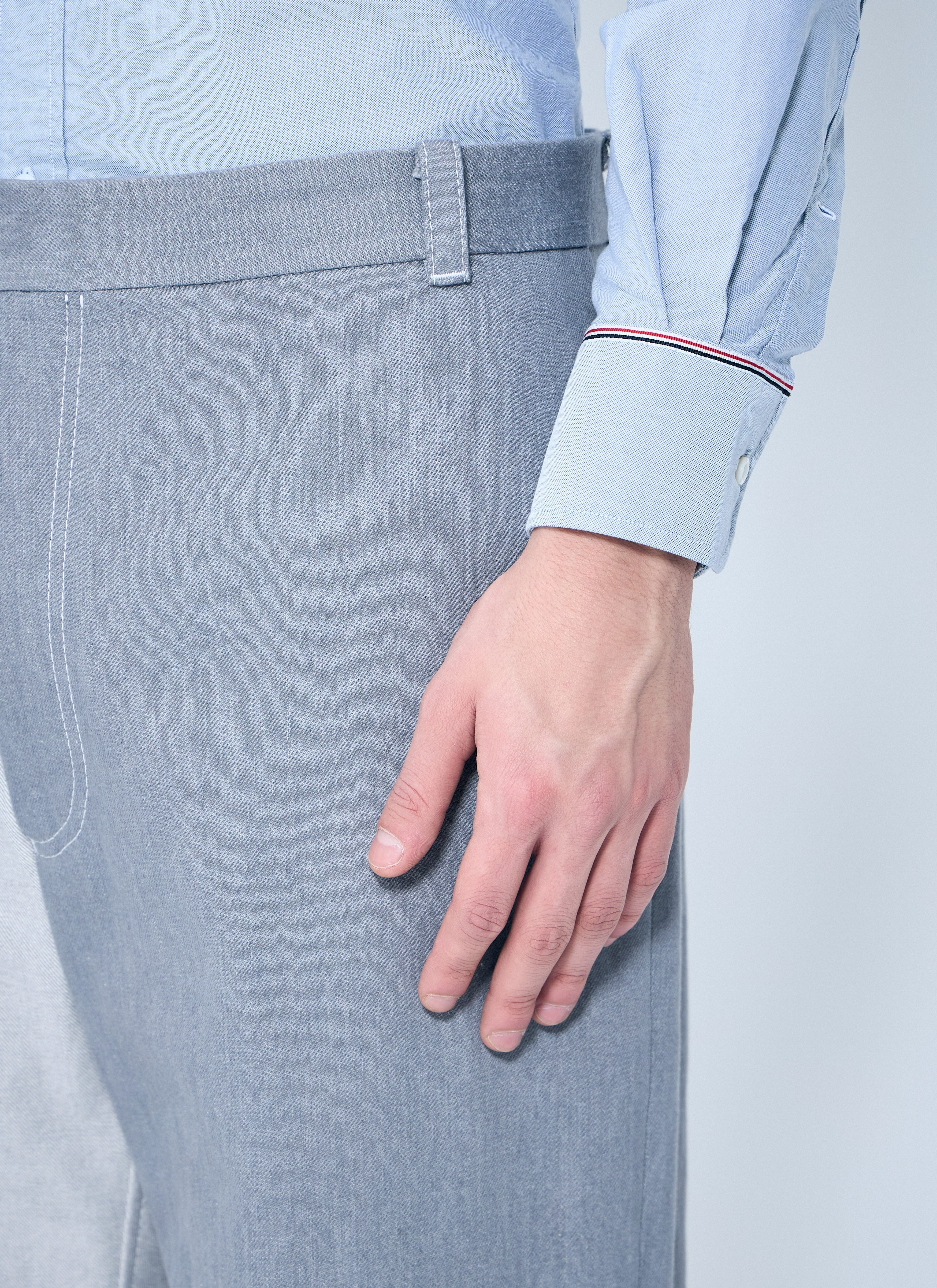 Thom Browne Men Constrast Tailored Pants - 5