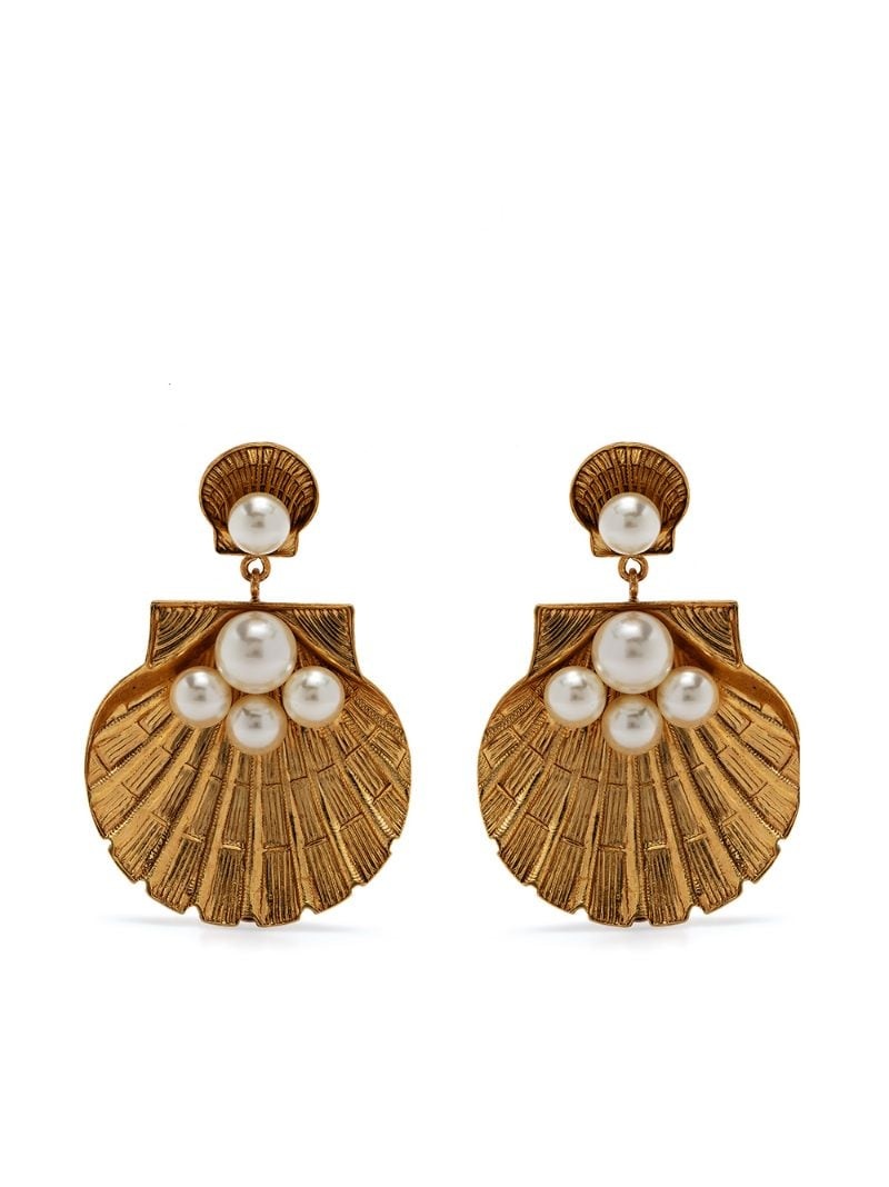 Ariel pearl-shell drop earrings - 1