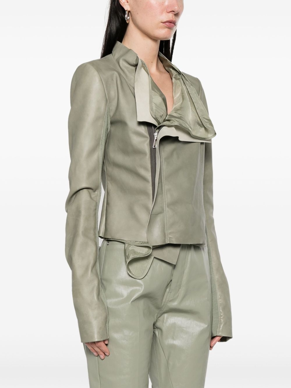 low-neck biker jacket - 3