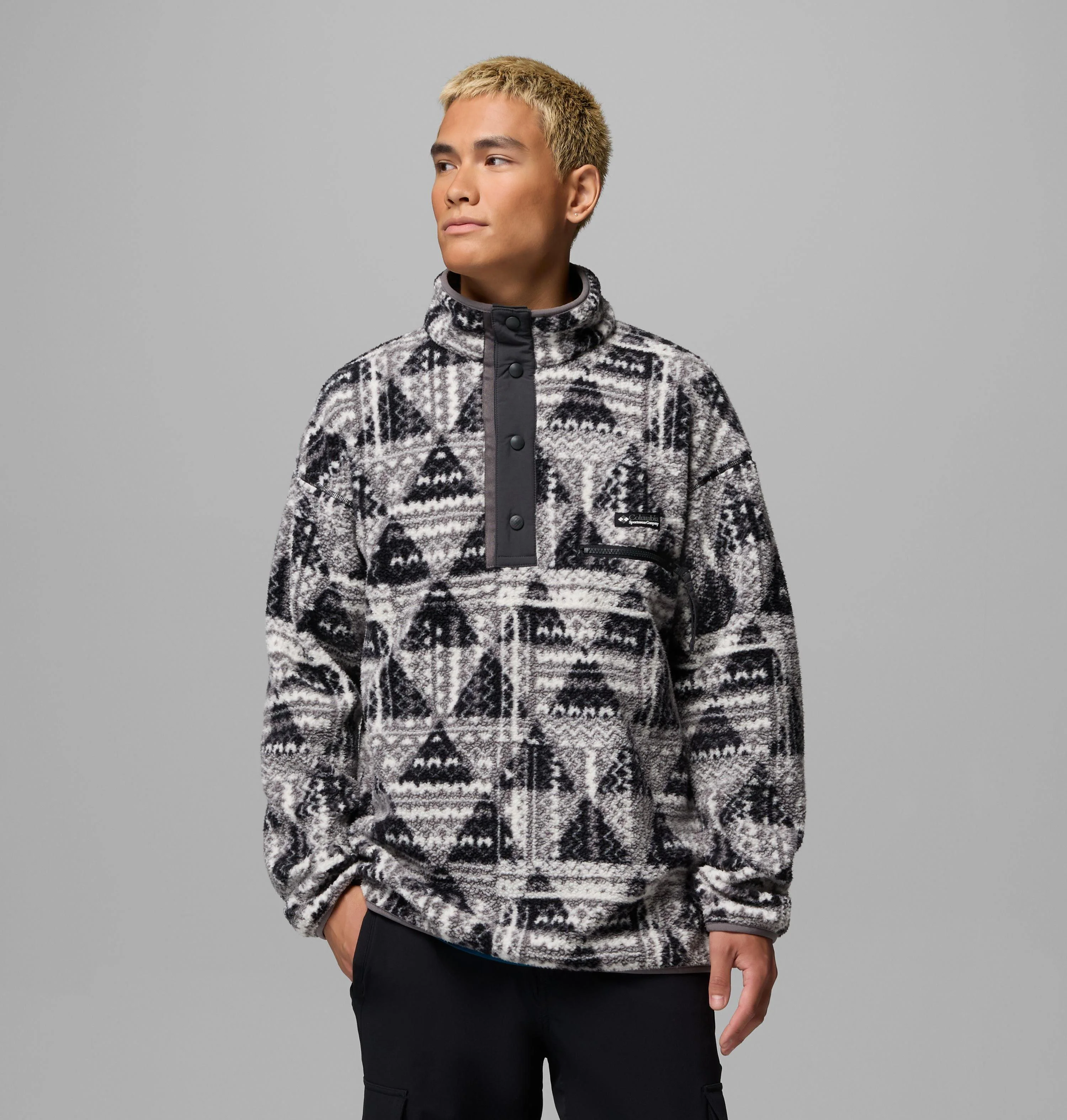 Men's Helvetia II Printed Half Snap Printed Fleece Pullover - 1