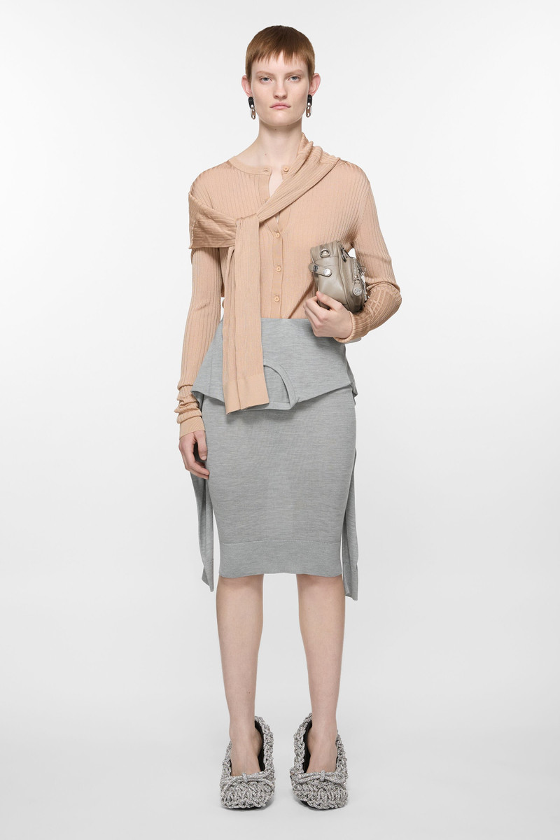Acne Studios Deconstructed silk skirt - Light grey outlook