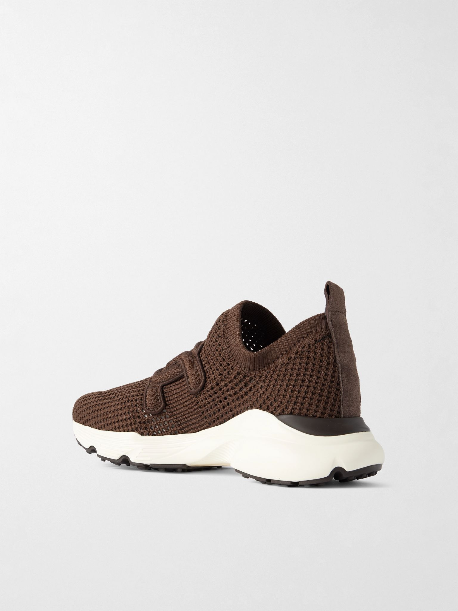 Stretch-knit slip-on sneakers Dark brown - 3