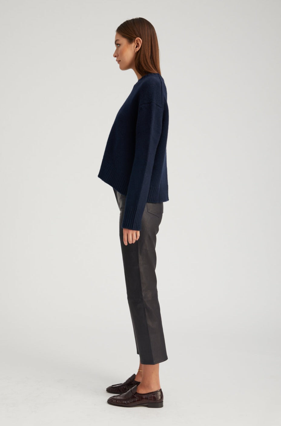 NAVY HEAVY CASHMERE SWEATER - 8
