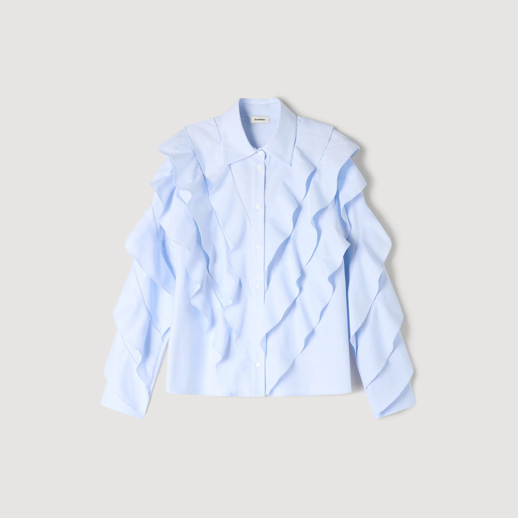 RUFFLED COTTON SHIRT - 1
