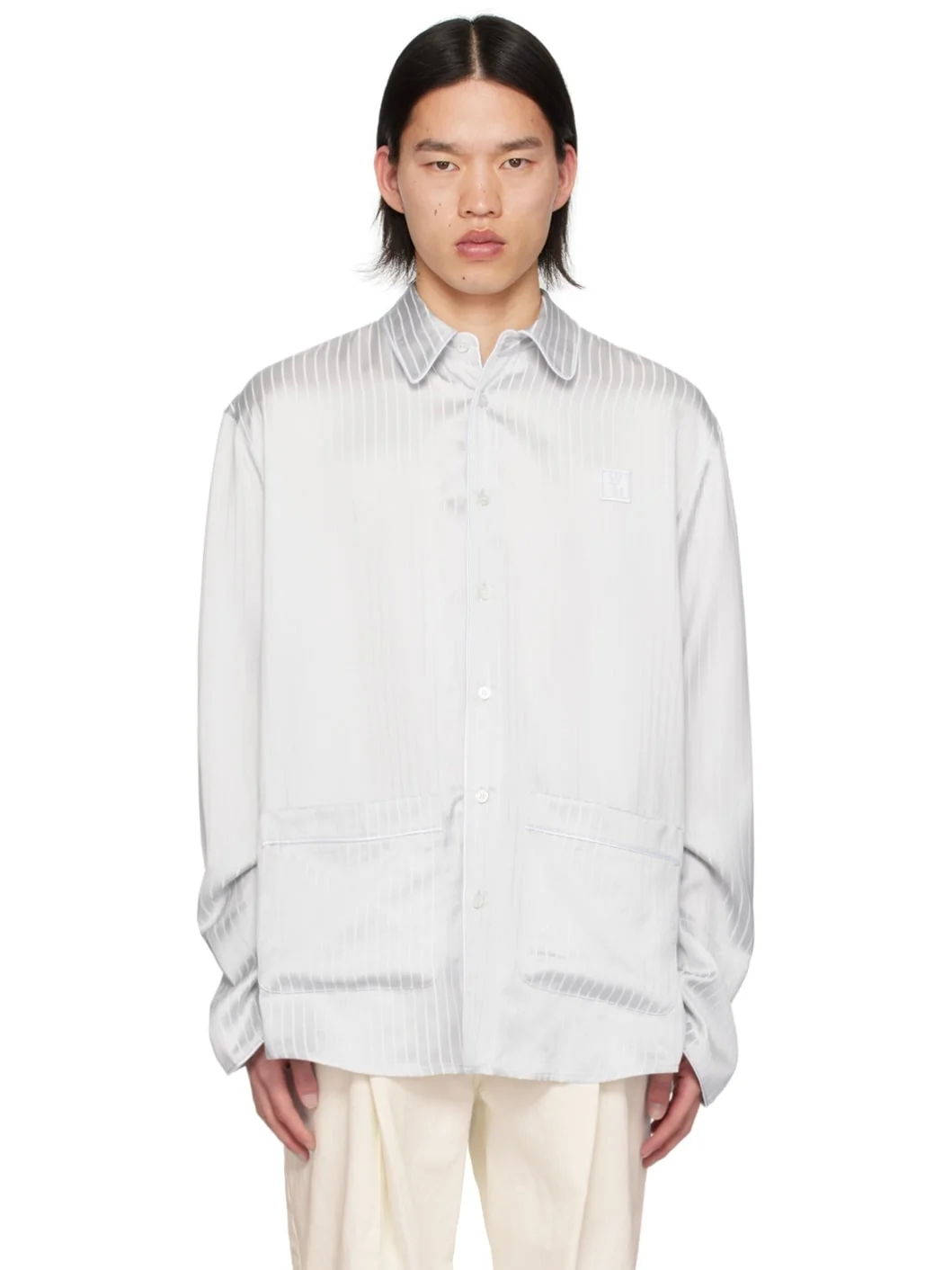 Gray Striped Shirt - 1