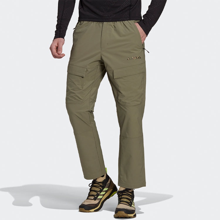 adidas Loose Logo Alphabet Zipper Sports Pants Green GR9973 - 2
