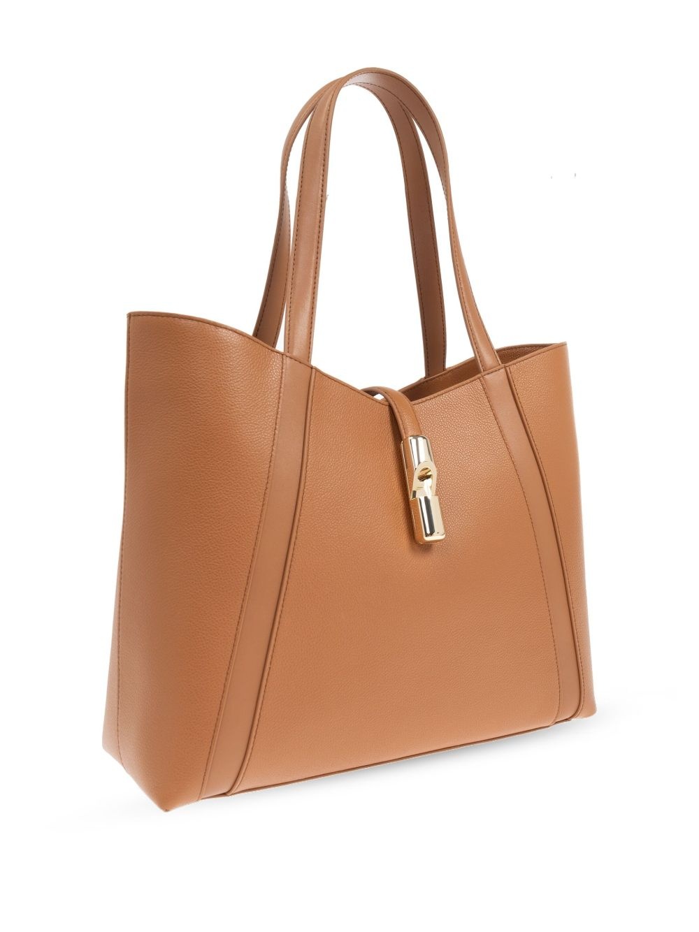 Goccia leather-panelled clasp tote bag - 2
