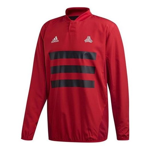 Men's adidas Casual Sports Pullover Long Sleeves Red T-Shirt DZ9594 - 1