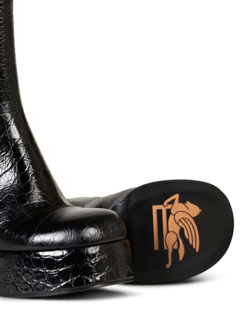 embossed-leather platform ankle boots - 3