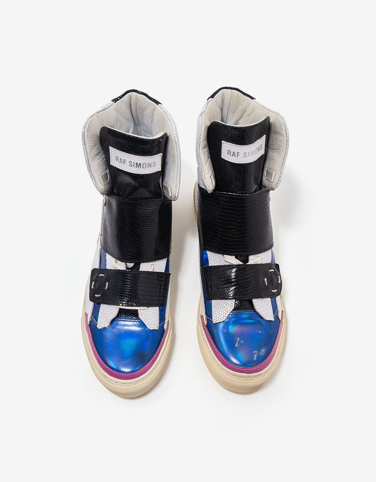 Raf Simons White Metallic High Top Trainers - SS14 - 5