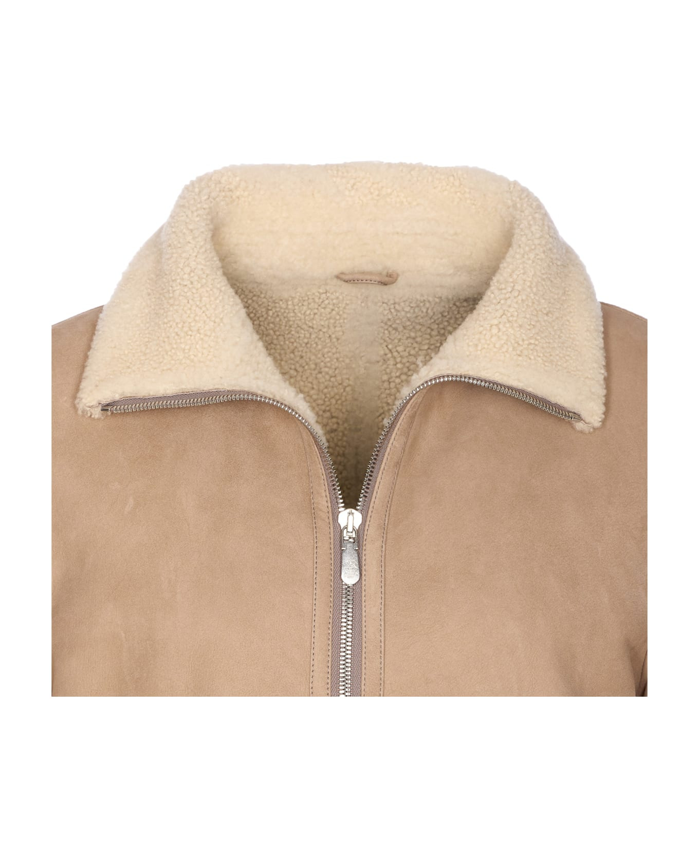 Suede Shearling Curly Bomber - 4