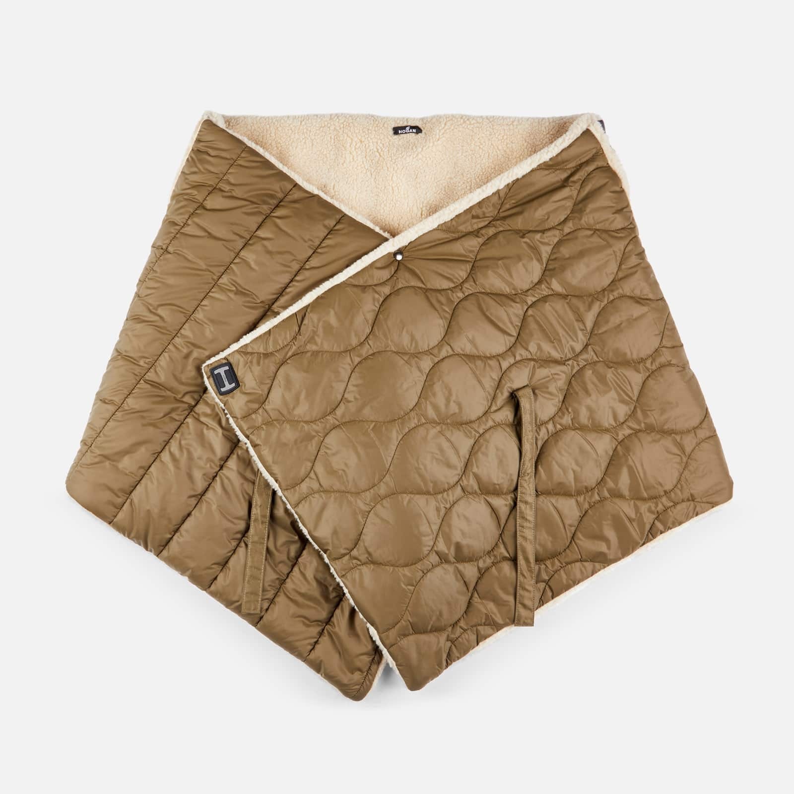 Hogan Quilted Scarf Brown Ivory Black - 1