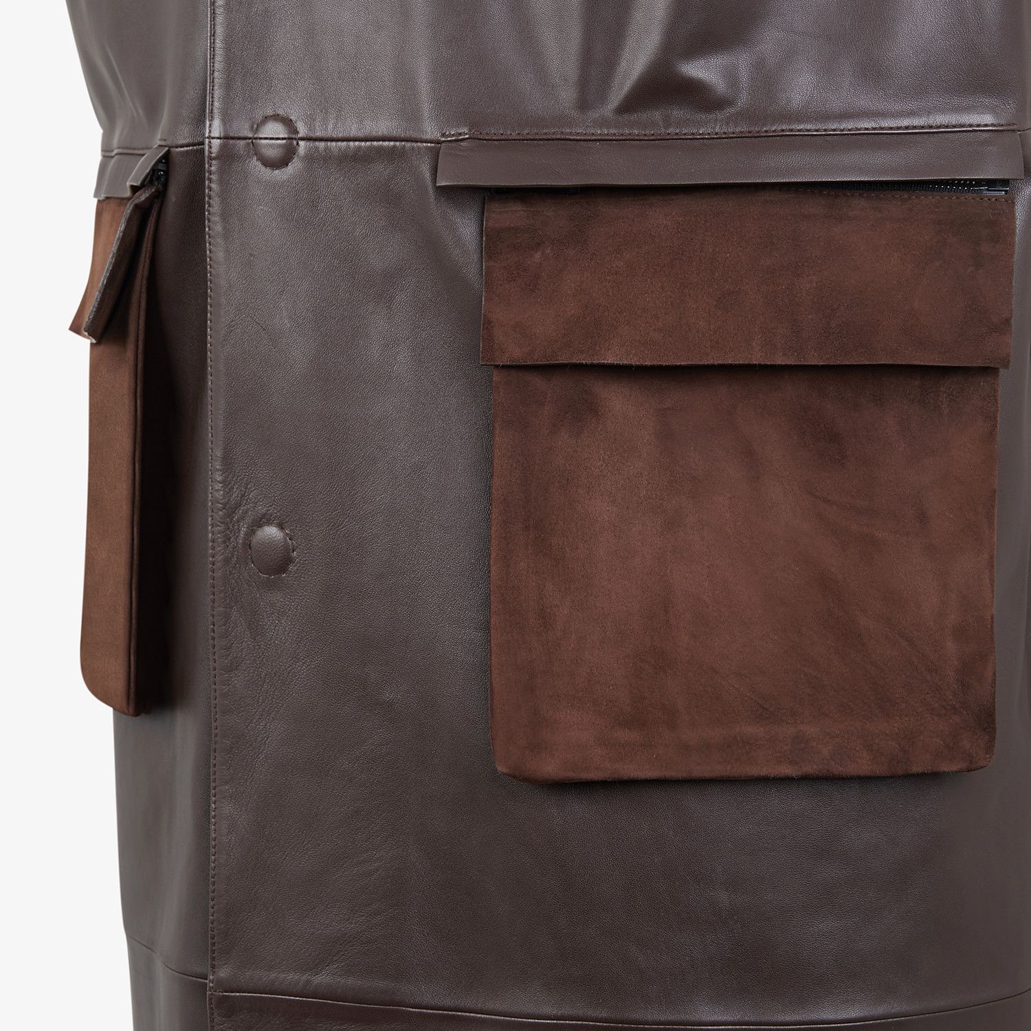 Brown leather vest - 3