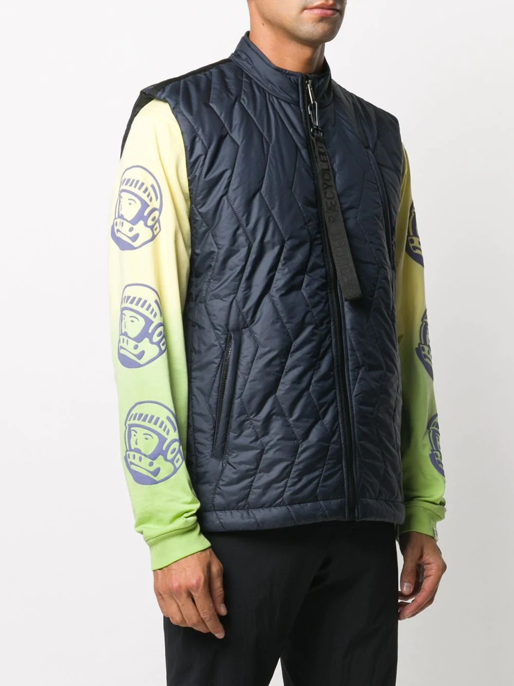 zip-up quilted gilet - 3