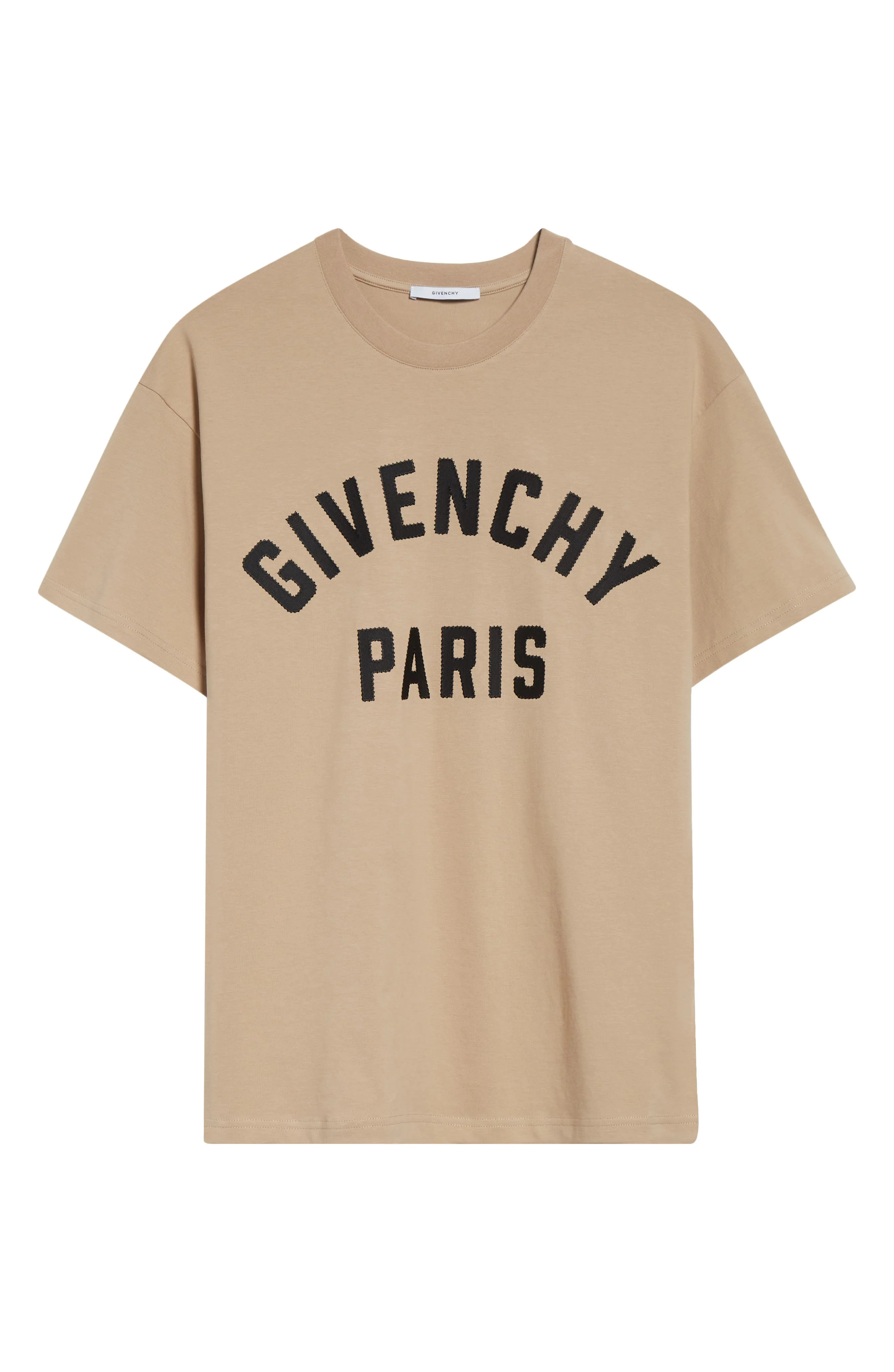 Givenchy Regular Fit Logo Patch T-Shirt in Beige/Black at Nordstrom - 1