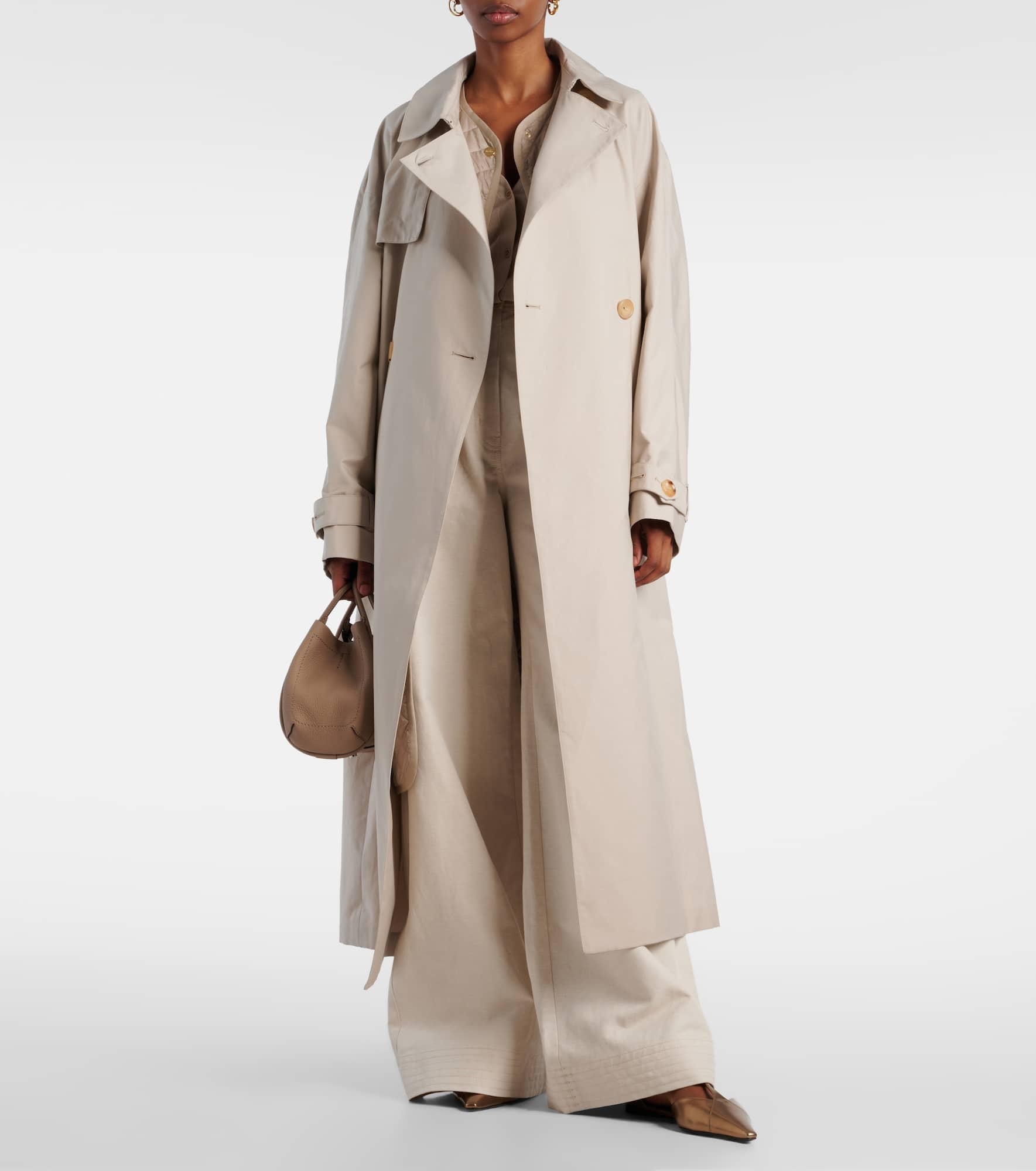 Strench cotton-blend twill trench coat - 2