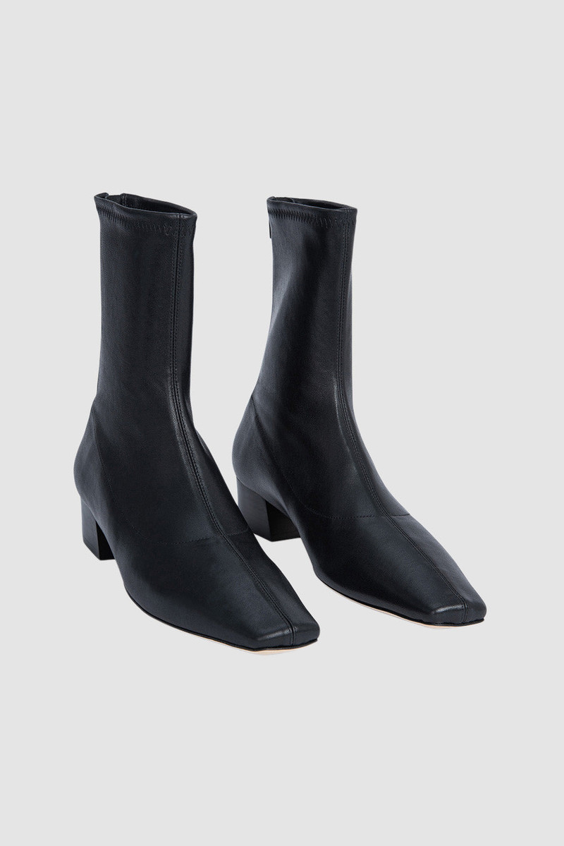 BY FAR Colette 22 Black Stretch Nappa Leather Ankle Boot outlook