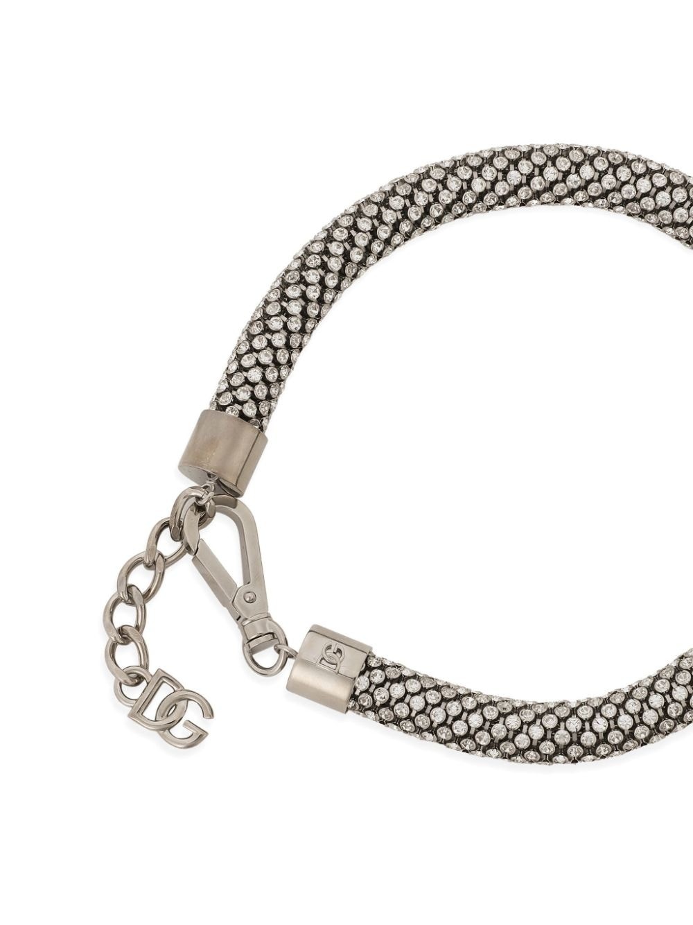 rhinestone-embellished tubular choker - 2