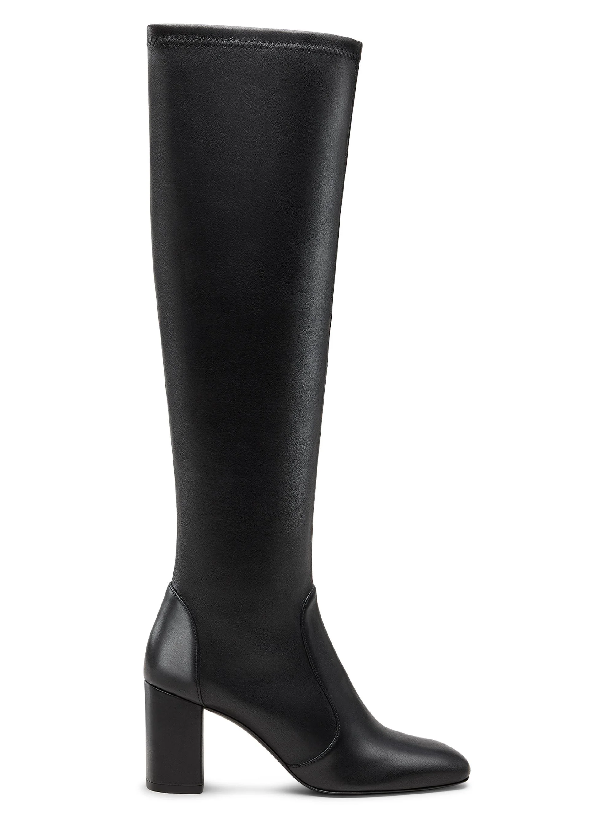 Women's Lucie 75MM Leather Boots - Black - 1