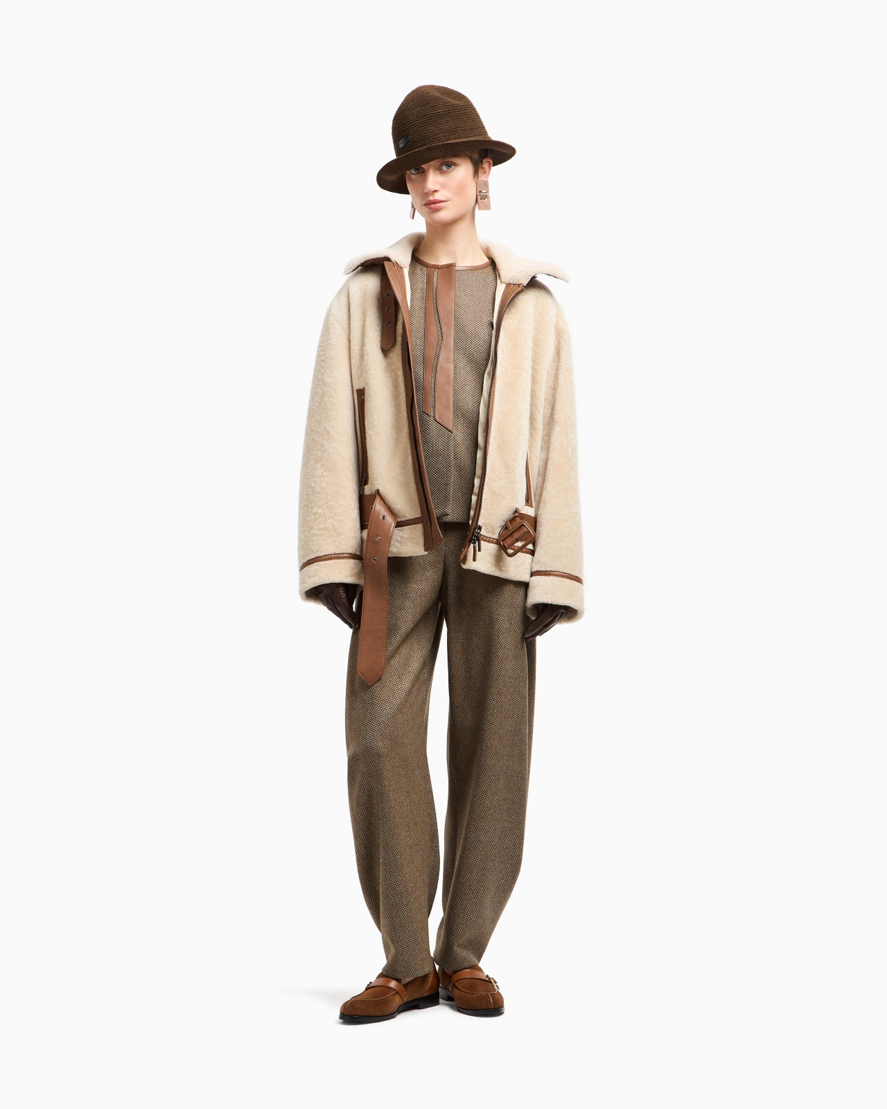 SINGLE-BREASTED JACKET IN VIRGIN WOOL AND CASHMERE WITH LEATHER DETAILS - 2