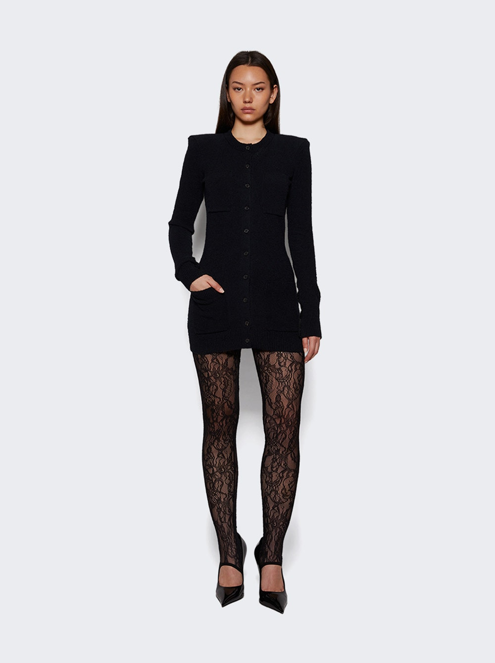 Knit Cardigan Black - 5