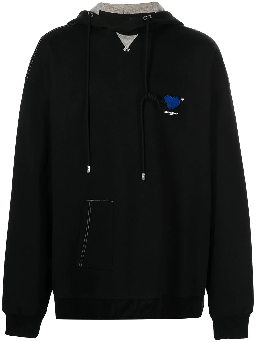 logo-patch drawstring hoodie - 1