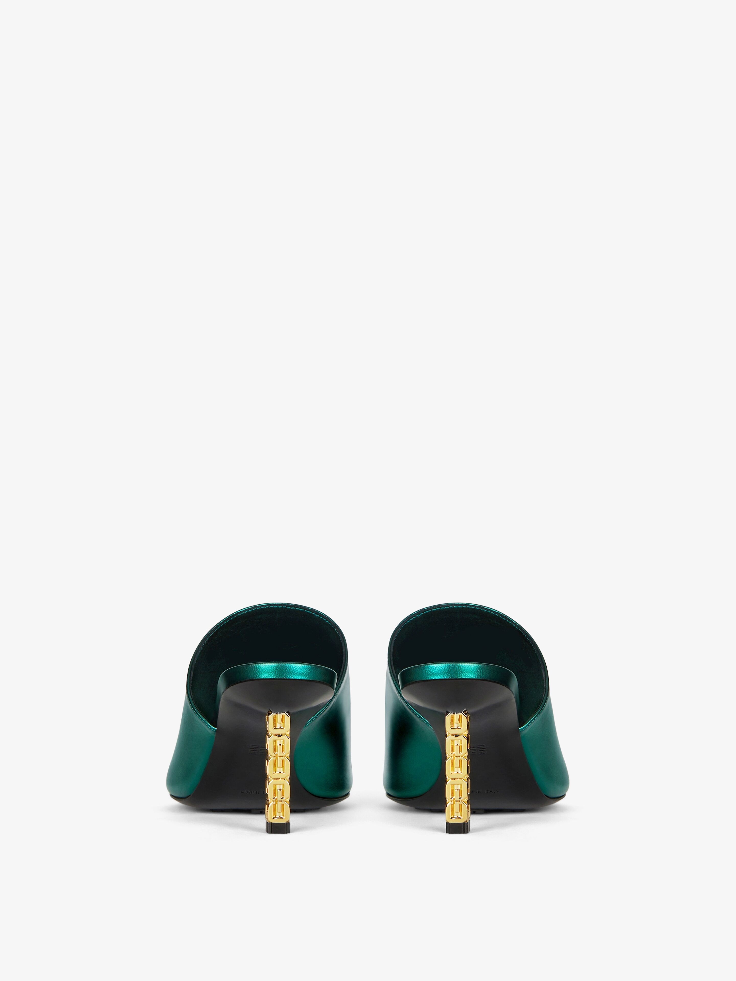 G CUBE MULES IN LAMINATED LEATHER - 7