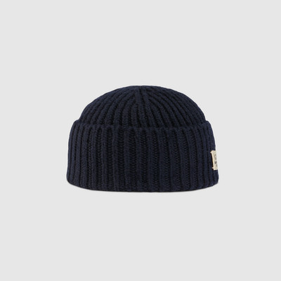 GUCCI Rib wool hat with label outlook
