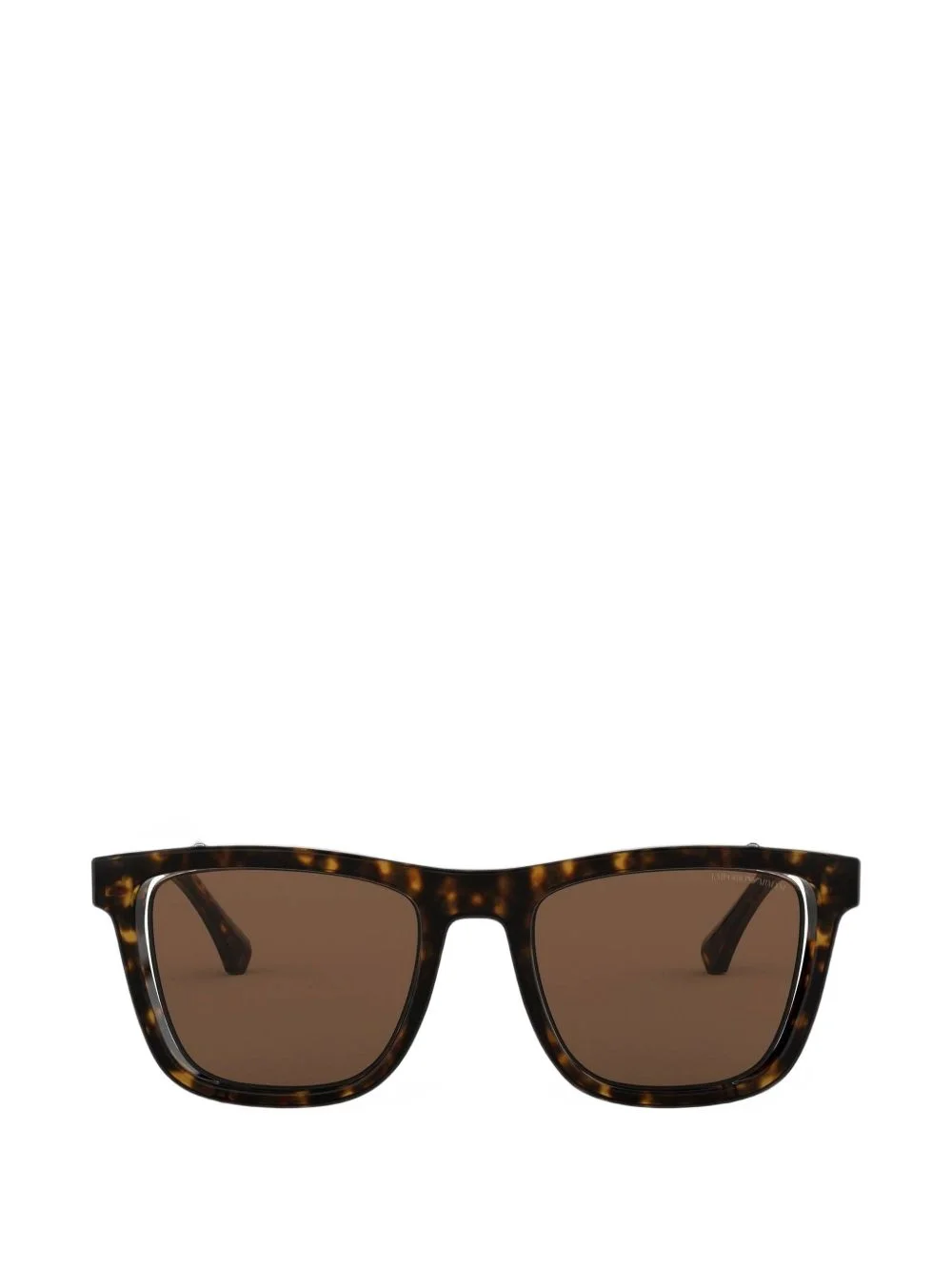 tortoiseshell-effect rectangle-frame sunglasses - 1